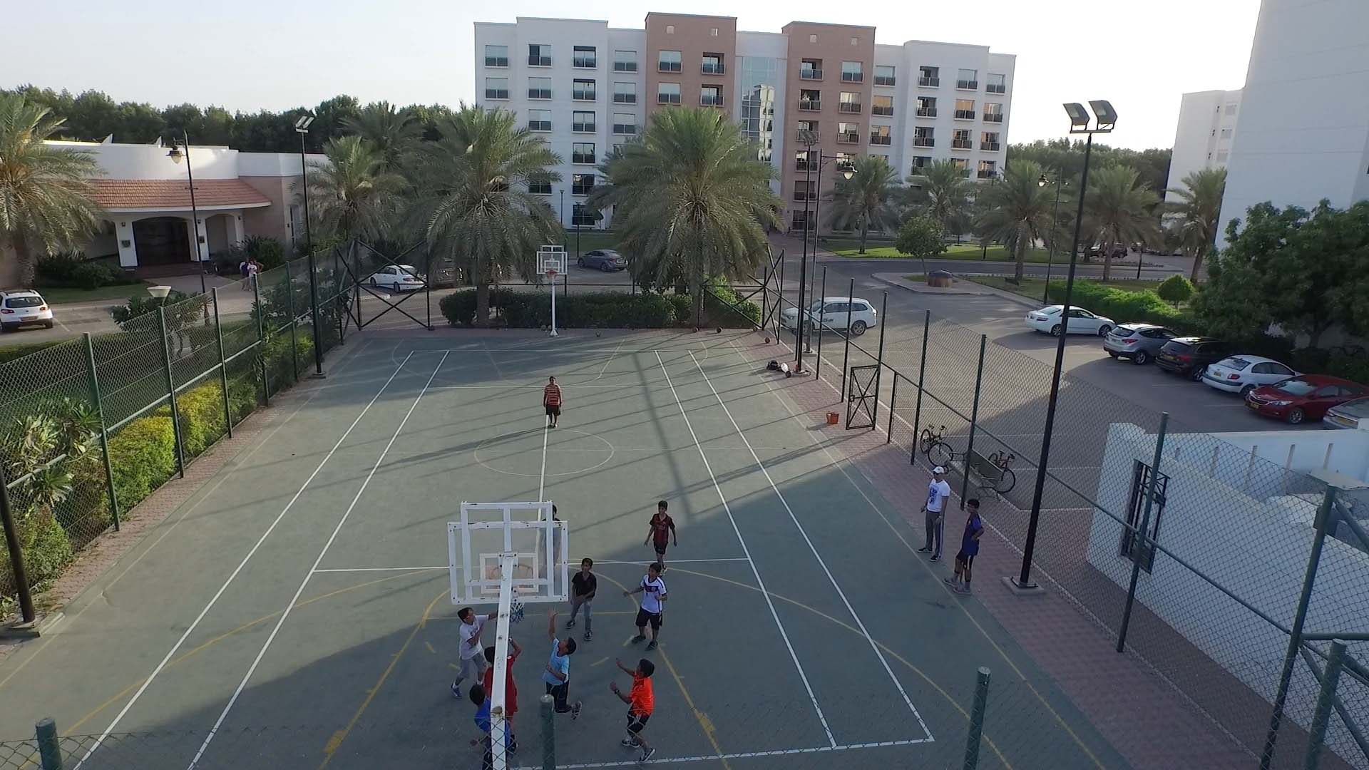 Saud Bahwan Palm Garden basketball court overview