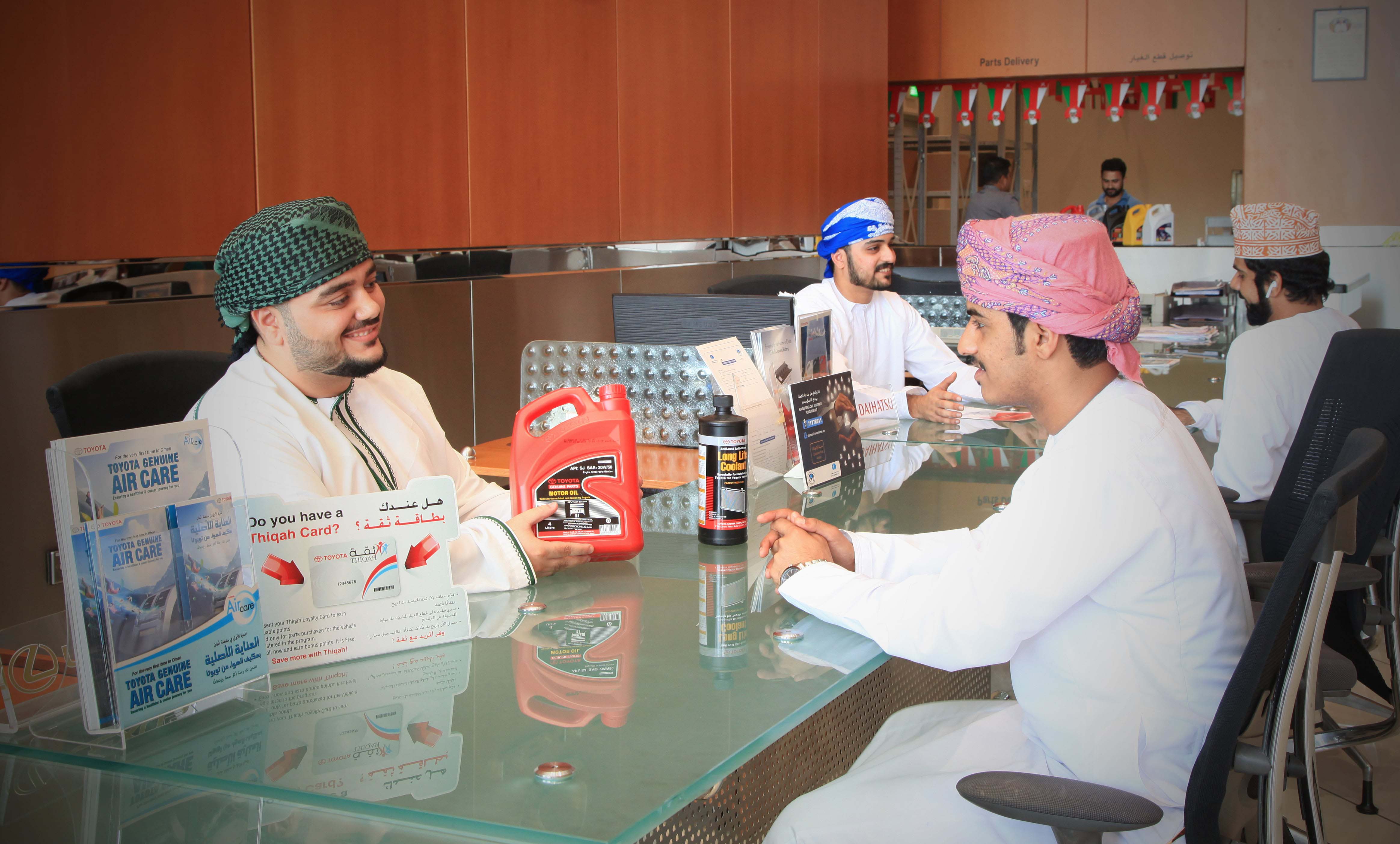 Saud bahwan's representatives interacting with customers