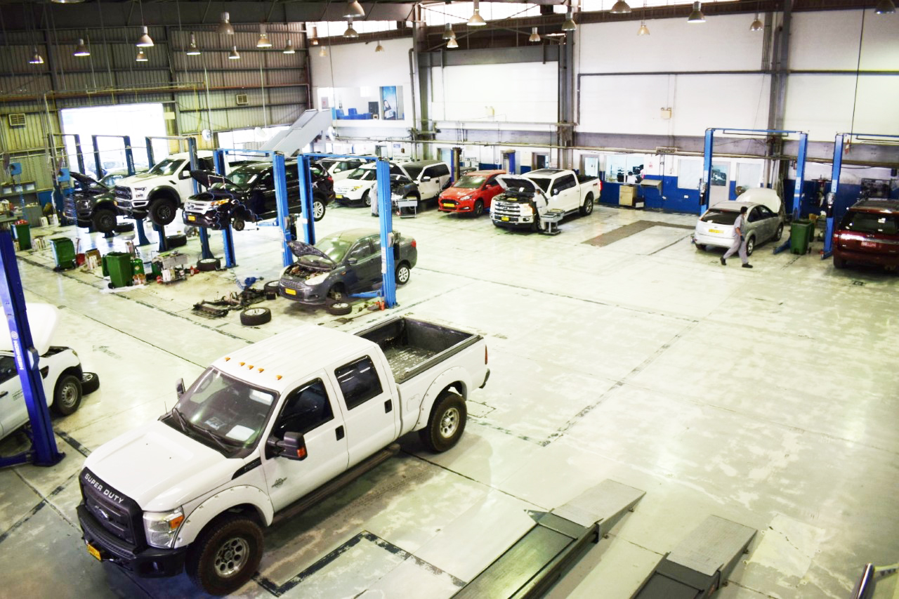 Inside view of Saud Bahwan's Ford service centre